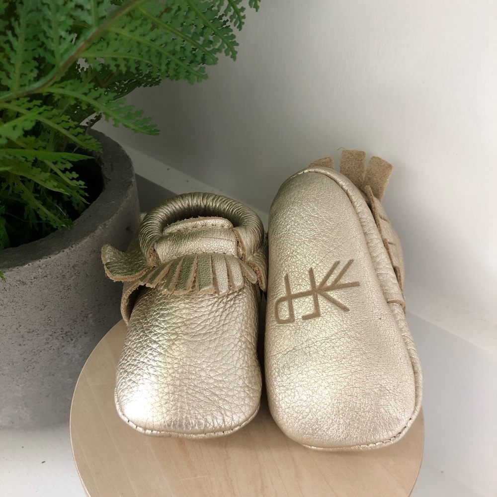 Freshly Picked Gold Mocassins s1 soft soles